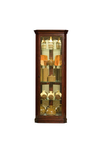 Mirrored 4 Shelf Corner Curio Cabinet in Victorian Brown - Pulaski - 20205