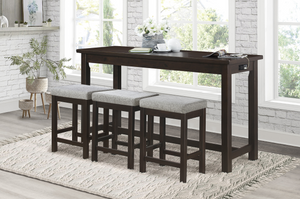 Alexandria - Espresso - Counter Height Table With 3 Bar Stools - 4 Piece Set