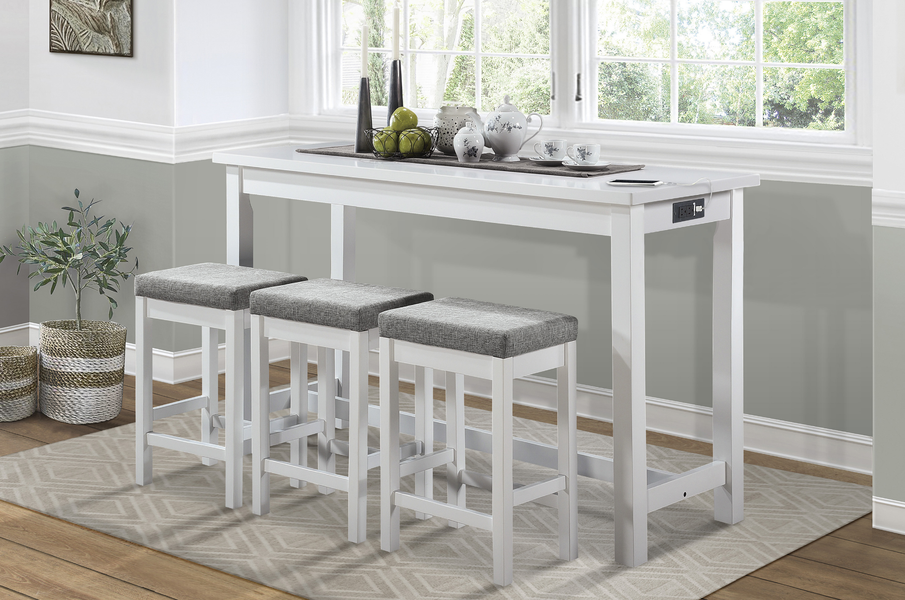 White counter height bar table deals