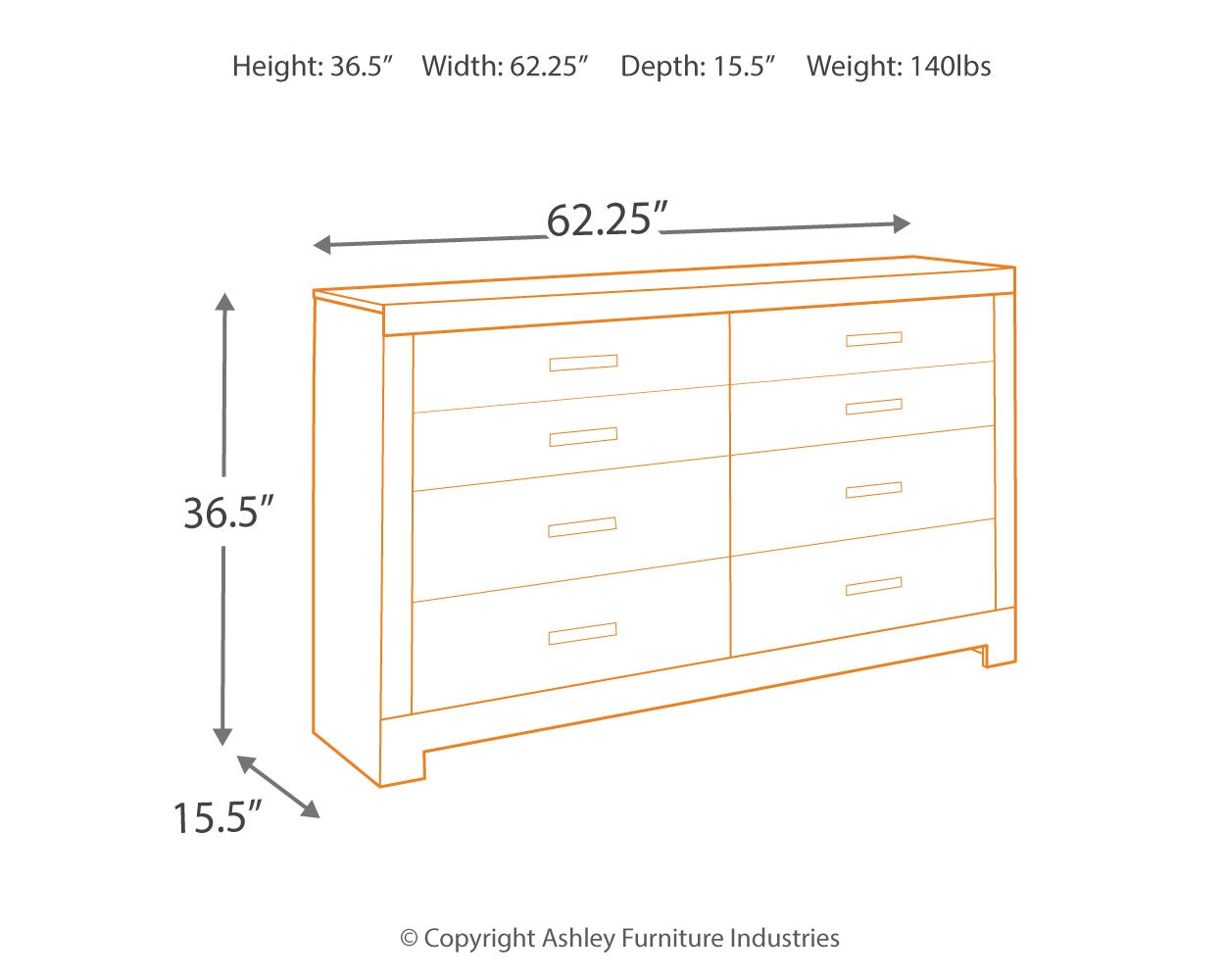 Culverbach - Grey - Dresser - B070-31 - Ashley Furniture