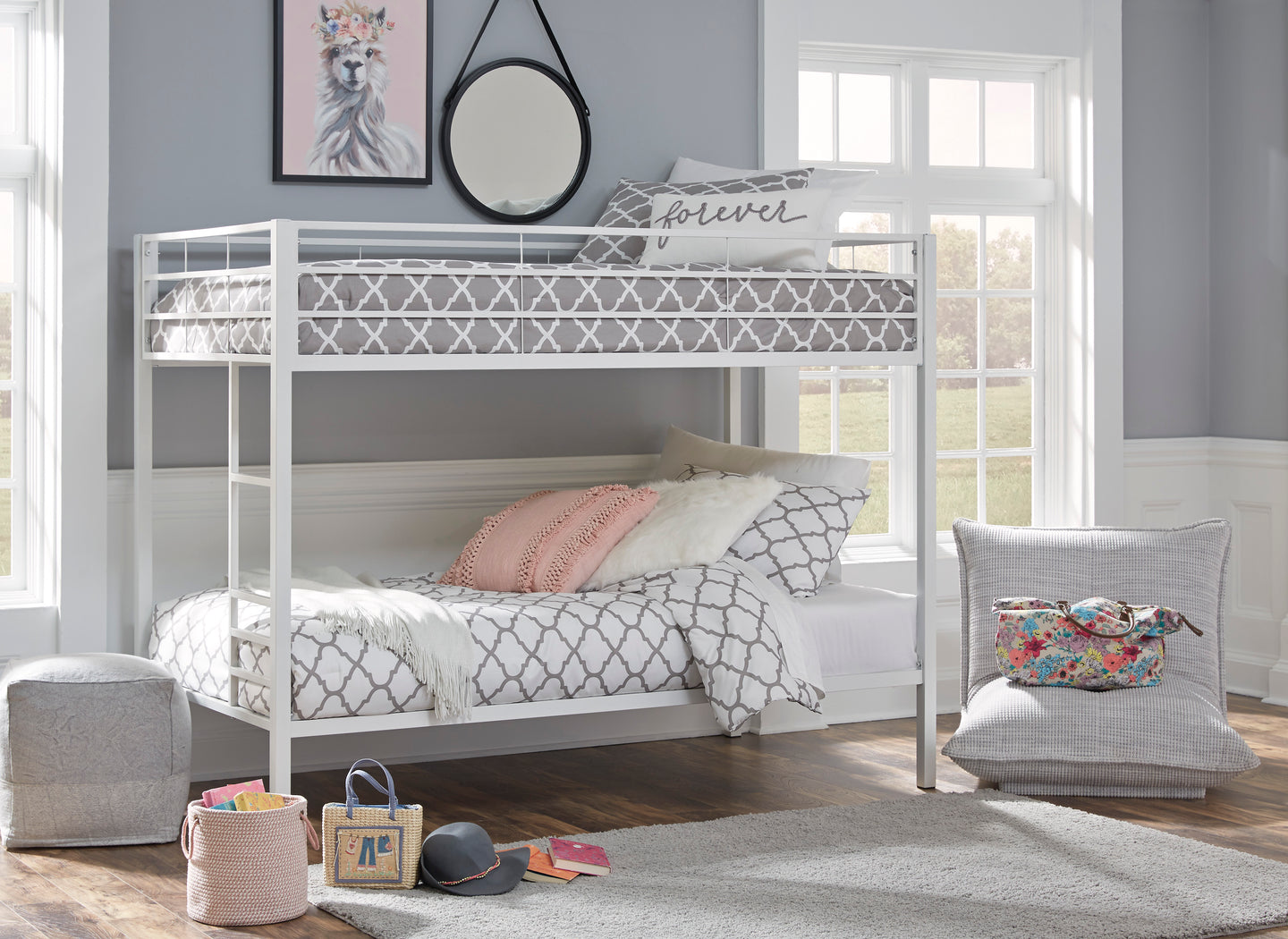 Broshard White Metal Bunk Bed - B075-259 - Ashley Furniture Signature Design