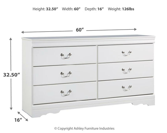 Anarasia - White - Dresser - B129-31 - Ashley Furniture