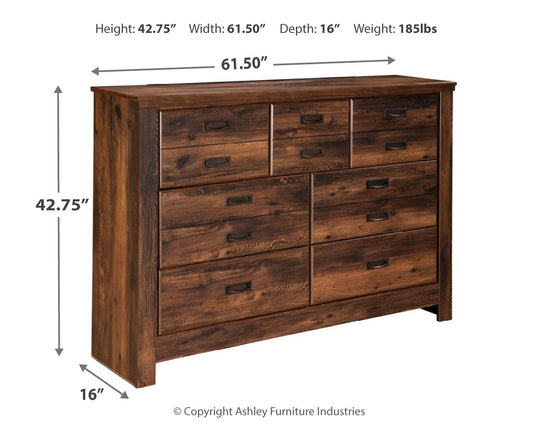 Quinden - Dark Brown - Dresser - B246-31 - Ashley Furniture