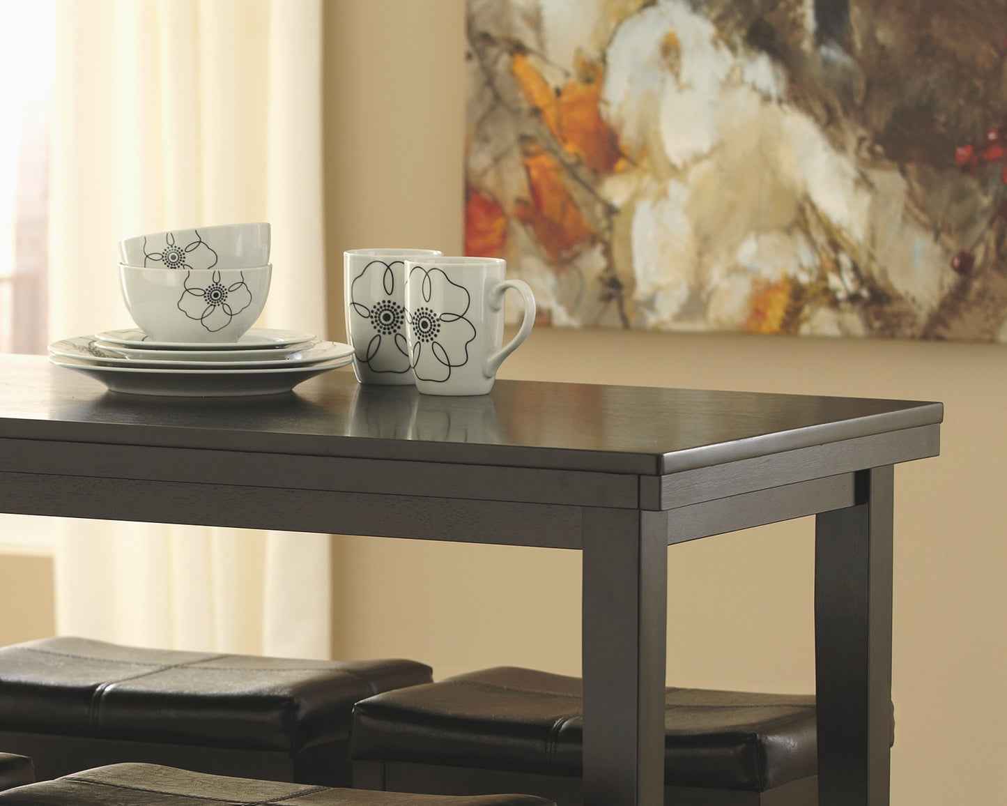 Kimonte - 5 Piece Counter Height Dining Table Set - D250 - Ashley Furniture