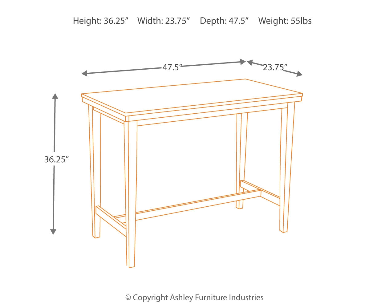 Kimonte - 5 Piece Counter Height Dining Table Set - D250 - Ashley Furniture