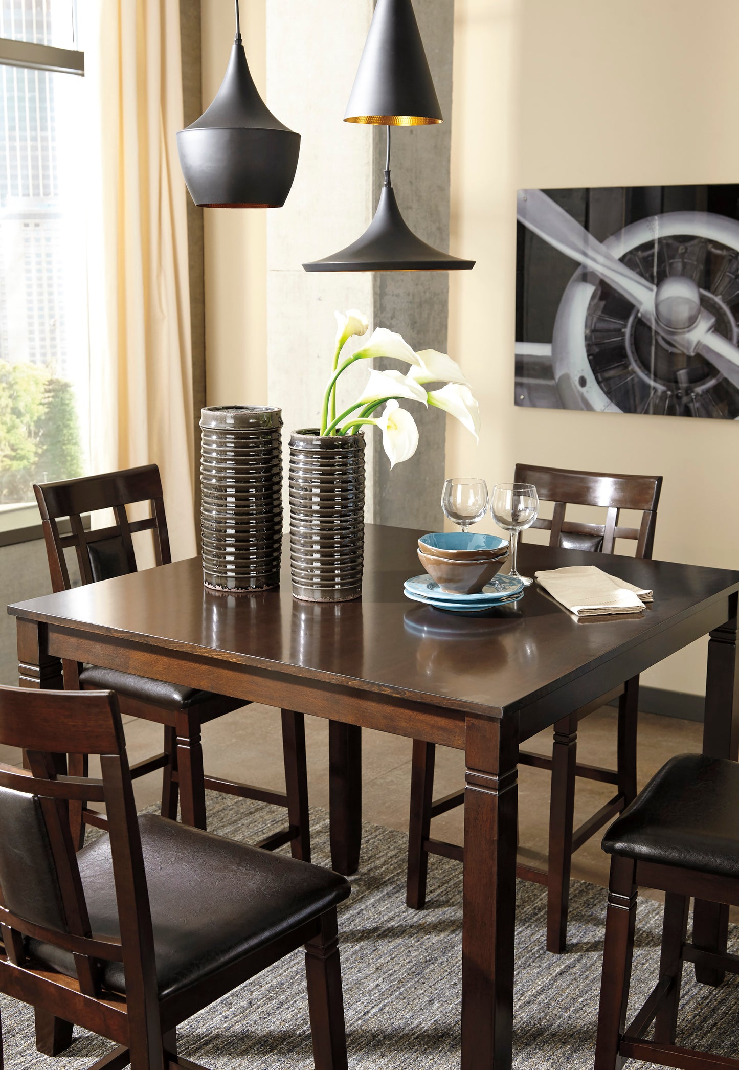 Bennox - Counter Height Table Set - D384 - Signature Design by Ashley Furniture