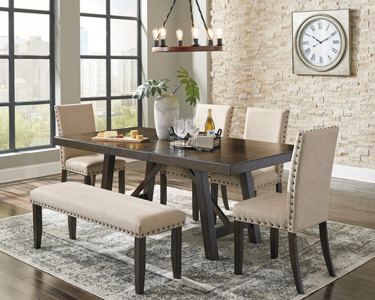 Rokane - 6 Piece Extended Dining Table Set - D397 - Signature Design by Ashley Furniture