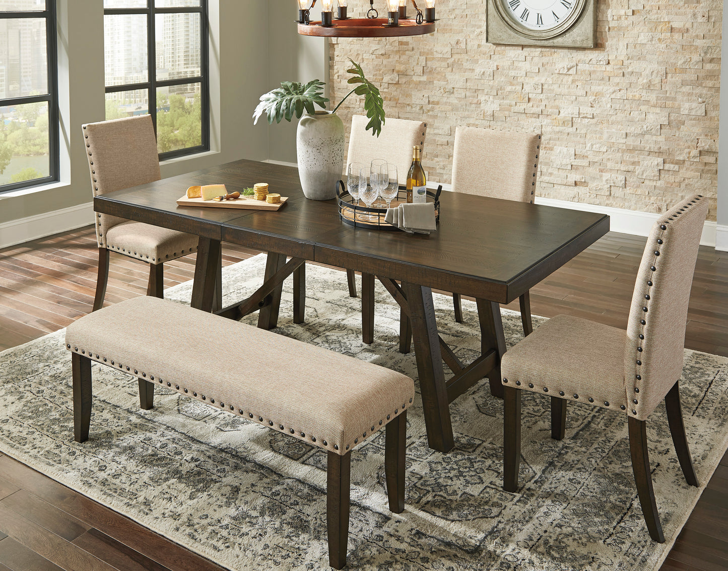 Rokane - 6 Piece Extended Dining Table Set - D397 - Signature Design by Ashley Furniture