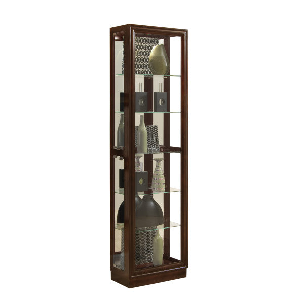 Tall Traditional 5 Shelf Curio Cabinet in Cherry Brown - Pulaski - 21000