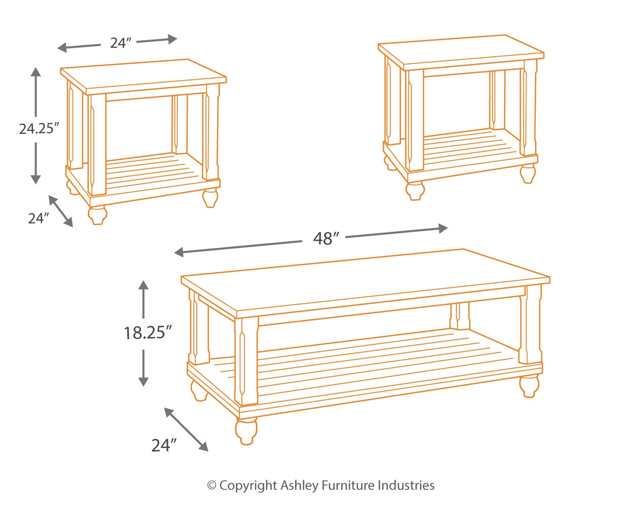 Mallacar - Coffee Table Set - T145-13 - Ashley Furniture